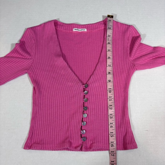 Reformation Gellar Knit Top Pink Size XS - Picture 14 of 14